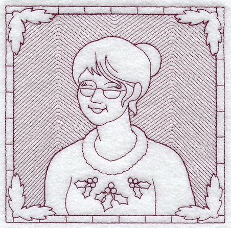 Mrs. Claus Square (Trapunto)