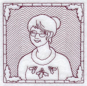 Mrs. Claus Square (Trapunto)