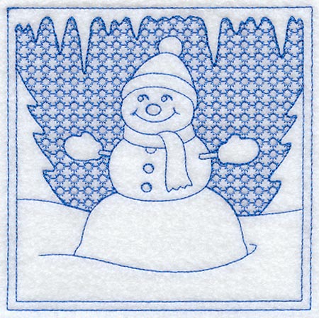 Snowman Square (Trapunto)