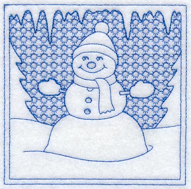 Snowman Square (Trapunto)