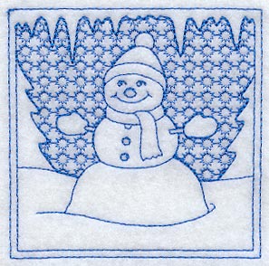 Snowman Square (Trapunto)