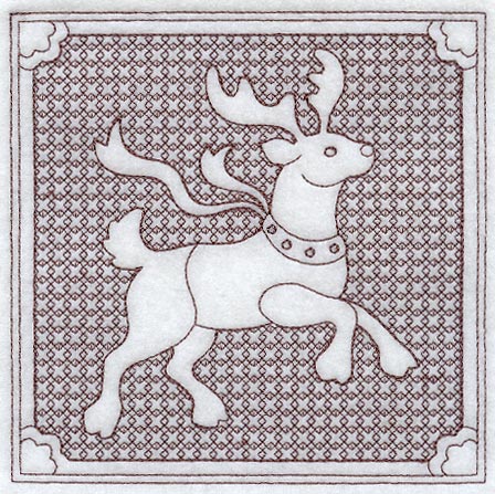 Reindeer Square (Trapunto)