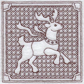 Reindeer Square (Trapunto)