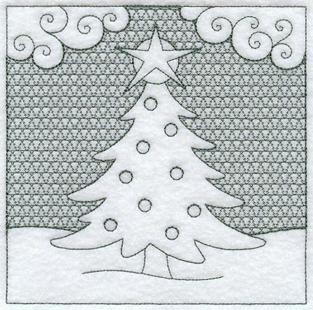 Christmas Tree Square (Trapunto)