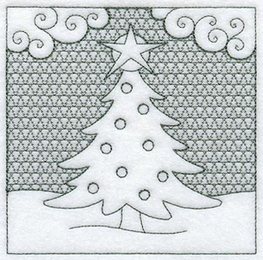 Christmas Tree Square (Trapunto)