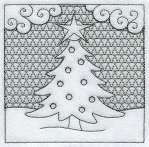 Christmas Tree Square (Trapunto)
