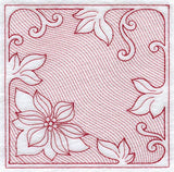 Vines and Poinsettia Square (Trapunto)