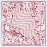 Vines and Poinsettia Square (Trapunto)