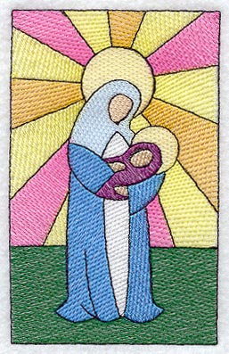 Mary and Jesus Stained Glass (Cardstock)