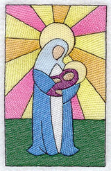 Mary and Jesus Stained Glass (Cardstock)