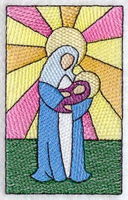 Mary and Jesus Stained Glass (Cardstock)