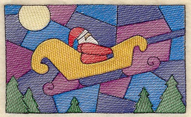 Santa and Sleigh Stained Glass (Cardstock)