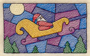 Santa and Sleigh Stained Glass (Cardstock)