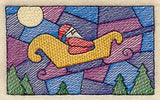 Santa and Sleigh Stained Glass (Cardstock)
