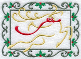 Ornate Reindeer with Holly Swirls