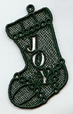 Joy Stocking Ornament (Lace)