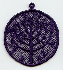 Menorah Tree Ornament (Lace)