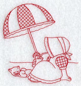 Seasons Sunbonnet Sue - Summer (Redwork)