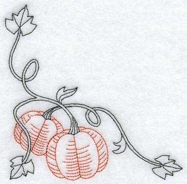 Pumpkin Corner (Redwork)