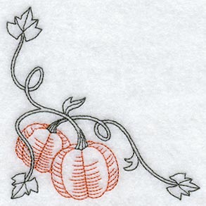 Pumpkin Corner (Redwork)