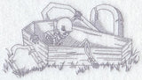 Skeleton and Coffin (Redwork)
