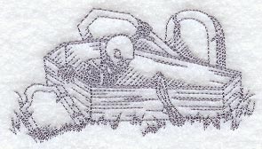 Skeleton and Coffin (Redwork)