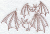 Halloween Bats (Redwork)