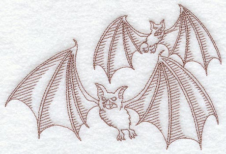 Halloween Bats (Redwork)