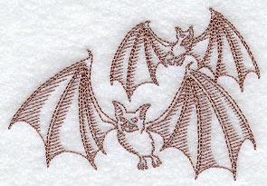 Halloween Bats (Redwork)