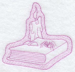 Spell Book with Spider and Candle (Trapunto)