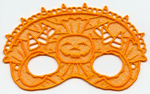 Candy Corn and Pumpkin Mask - Large (Lace)
