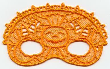 Candy Corn and Pumpkin Mask - Large (Lace)