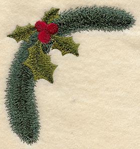 Sprigs of Christmas Greenery Corner