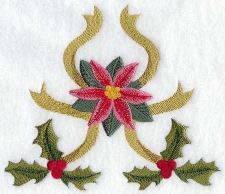 Classic Christmas Poinsettia and Holly