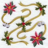 Classic Christmas Poinsettia and Holly Square
