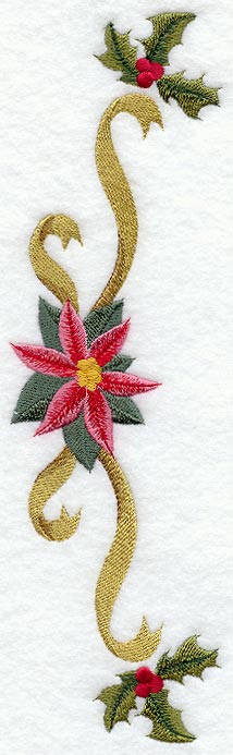 Classic Christmas Poinsettia and Holly Spray