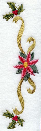 Classic Christmas Poinsettia and Holly Spray