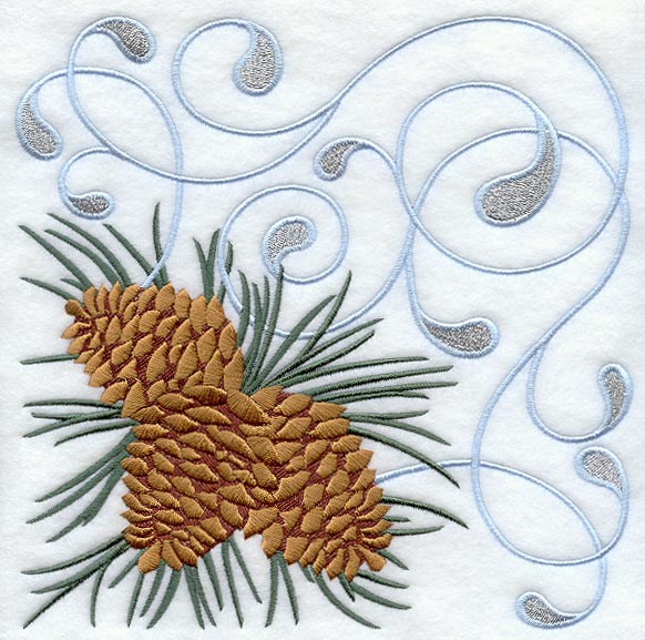 Winter Wonderland Pine Cone Square
