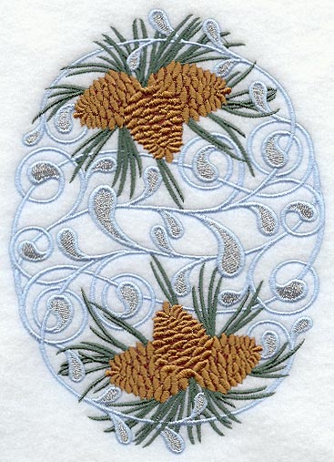 Winter Wonderland Pine Cone Oval