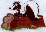 Skunk on a Log