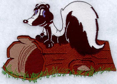 Skunk on a Log