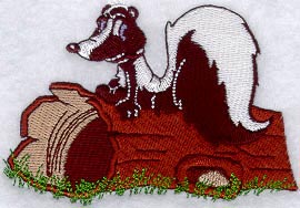 Skunk on a Log