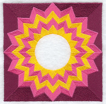 Sunset Glow Quilt Block - 4 Block - Lg