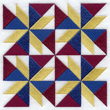 Twisted Star Quilt Block - 4 Block - Lg