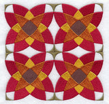 Double Poppy Quilt Block - 4 Block - Lg