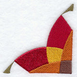 Double Poppy Quilt Block - Quarter - Lg