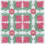 Indian Rose Quilt Block - 4 Block - Lg