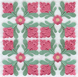 Indian Rose Quilt Block - 4 Block - Lg