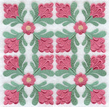 Indian Rose Quilt Block - 4 Block - Lg