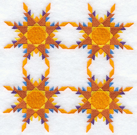 Feathered Star Quilt Block - 4 Block - Lg